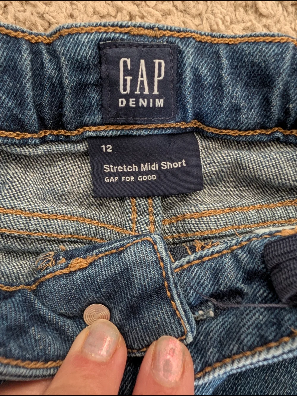 GAP Dark Blue Denim Roll-Cuff Shorts